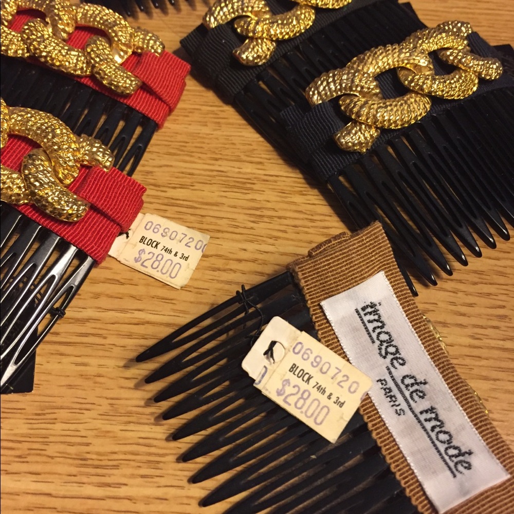 Black Tan or Red Vintage 80s Comb -made in France